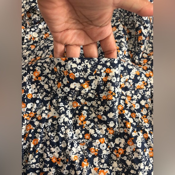 George Floral Classic Fit Shirt - Dark Blue, Orange, White - Picture 4 of 6